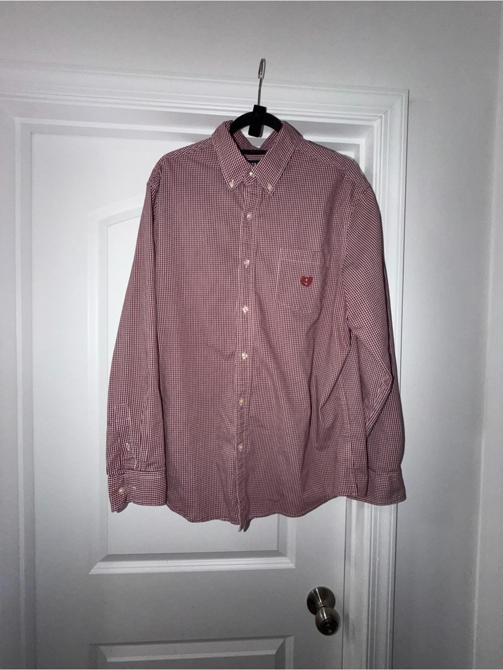 Chaps Men's Red Micro-Check Button-Down Shirt